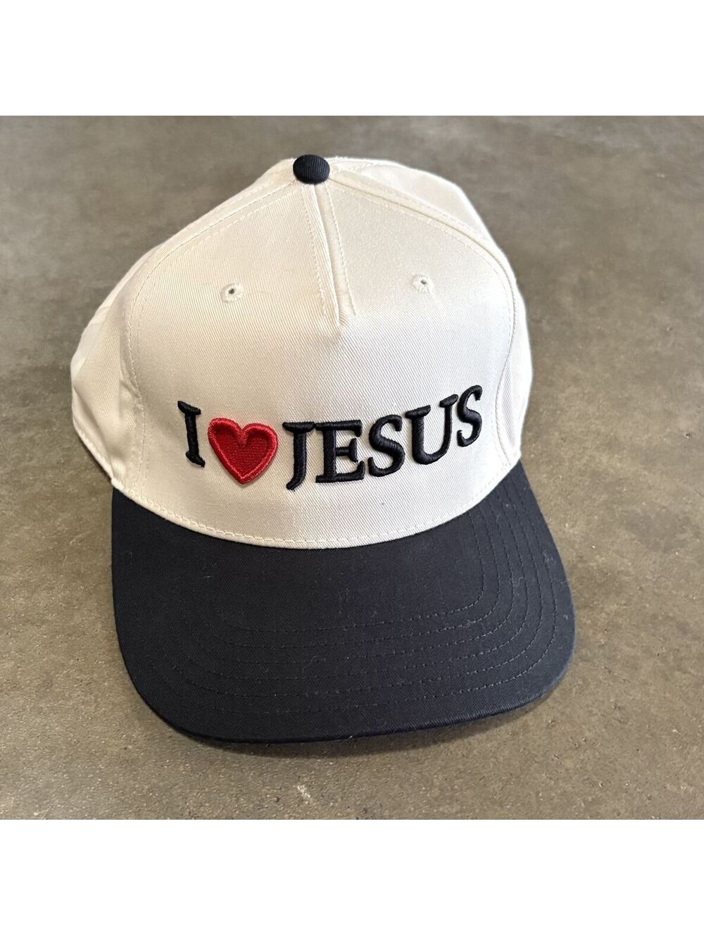 Vintage Deadstock 90's "I Love Jesus" Adjustable Embroidered Snapback Hat